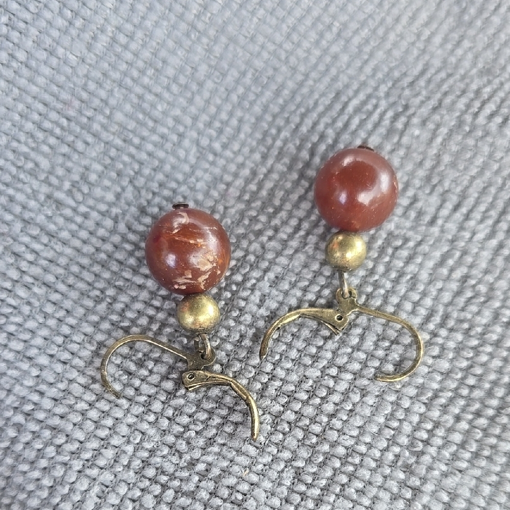 Elegant Brown Drop Earrings - Picture 5 of 5